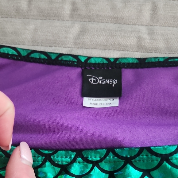 Hot Topic X Disney Green and Purple Mermaid Scale High-Waisted Bikini Bottoms - Picture 3 of 5